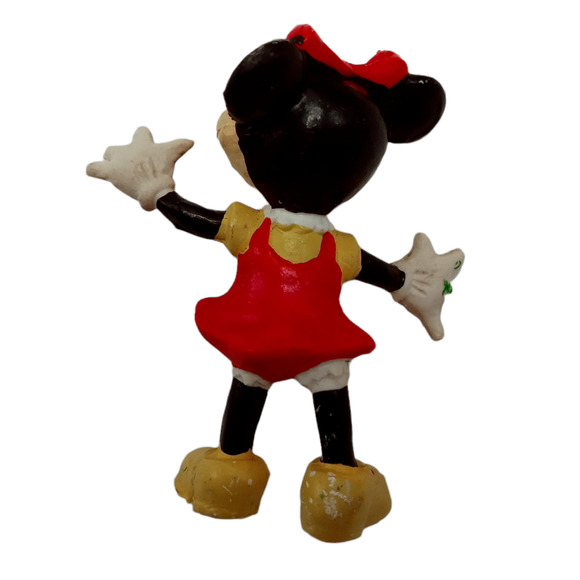 Disney Minnie Mouse PVC Figurine Red Yellow Dress Vintage Toy Figure Hong Kong - Picture 2 of 9